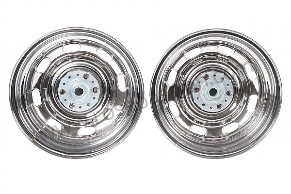 P1008328 - RUDGE TYPE WHEEL KIT WITH CENTRAL NUT (FOUR 15 X 4.5 WHEELS + ADAPTERS) for Porsche 356a • 1957 • 1600 s (616 / 2) • Coupe a t1 • Manual gearbox, 4 speed