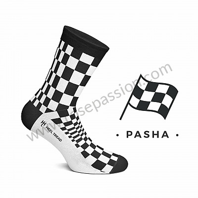 P1017019 - CHAUSSETTES PASHA NOIR / BLANC pour Porsche 