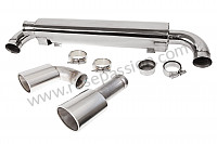 P1024497 - TRANSVERSAL SILENCER 964 STAINLESS STEEL DOUBLE OUTPUTS (DELIVERED WITH OUTPUTS) / LOOK 964 for Porsche 964 / 911 Carrera 2/4 • 1991 • 964 carrera 2 • Coupe • Manual gearbox, 5 speed