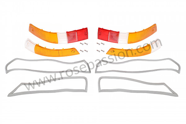 P1024499 - FRONT + REAR INDICATOR GLASS KIT WITH GASKET for Porsche 912 • 1968 • 912 1.6 • Coupe • Manual gearbox, 5 speed