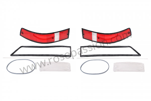 P1024503 - FRONT + REAR INDICATOR GLASS KIT WITH GASKET 911 74-89 FRONT WHITE GLASS AND REAR RED for Porsche 911 Turbo / 911T / GT2 / 965 • 1976 • 3.0 turbo • Coupe • Manual gearbox, 4 speed
