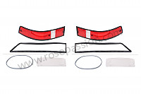 P1024503 - FRONT + REAR INDICATOR GLASS KIT WITH GASKET 911 74-89 FRONT WHITE GLASS AND REAR RED for Porsche 911 Turbo / 911T / GT2 / 965 • 1989 • 3.3 turbo • Cabrio • Manual gearbox, 5 speed