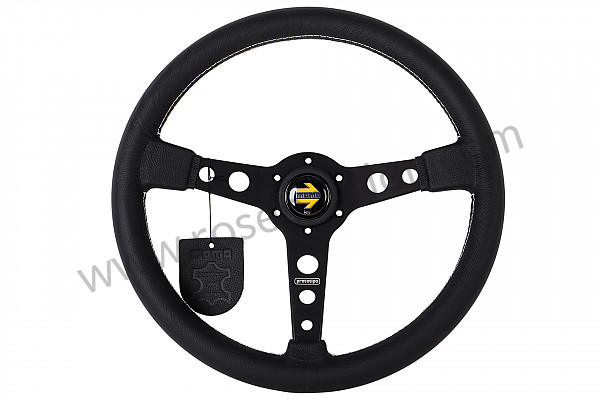 P1024513 - BLACK LEATHER MOMO PROTOTIPO THREE-SPOKE STEERING WHEEL for Porsche 911 Classic • 1970 • 2.2t • Coupe • Manual gearbox, 4 speed