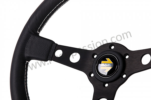 P1024513 - BLACK LEATHER MOMO PROTOTIPO THREE-SPOKE STEERING WHEEL for Porsche 997-1 / 911 Carrera • 2008 • 997 c4 • Targa • Manual gearbox, 6 speed