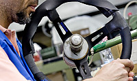 P1024513 - BLACK LEATHER MOMO PROTOTIPO THREE-SPOKE STEERING WHEEL for Porsche Boxster / 987-2 • 2011 • Boxster 2.9 • Cabrio • Manual gearbox, 6 speed