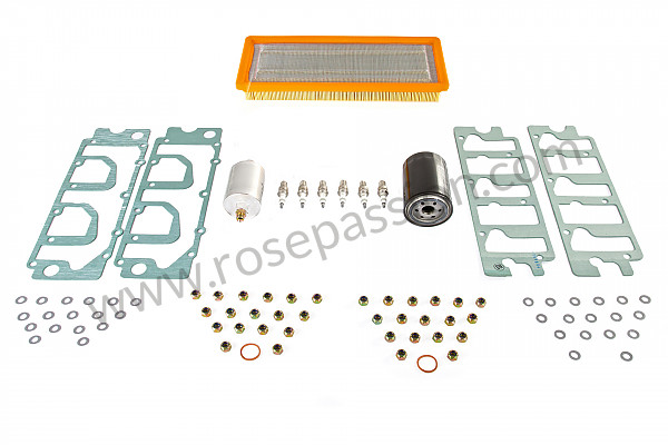P103254 - Kit révision contenant ( les 3 filtres + joint vidange + bougies + joints cache culbuteur avec visserie) pour Porsche 