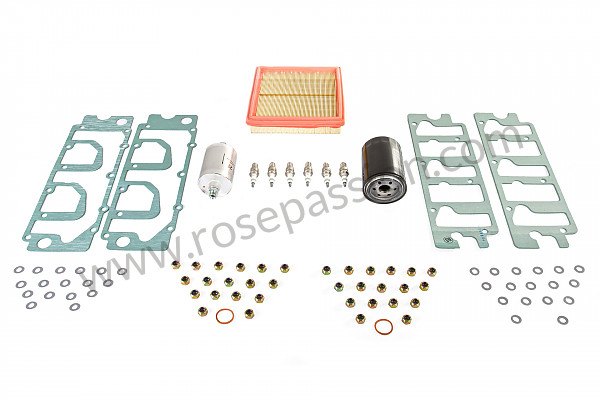 P103255 - Kit révision contenant ( les 3 filtres + joint vidange + bougies + joints cache culbuteur avec visserie) pour Porsche 