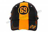 P1032689 - LUCKY NUMBER 69 BLACK AND ORANGE CAP for Porsche 