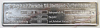 P1039629 - LA PLAQUE D'IDENTIFICATION DU CHÂSSIS POUR LE TYPE 356 B 1600  pour Porsche 