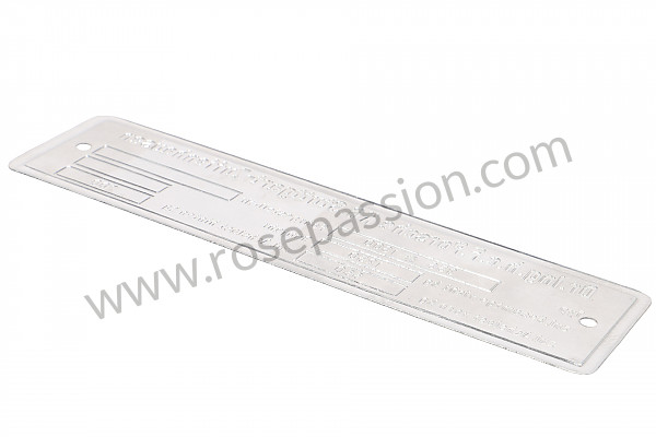 P1039629 - LA PLAQUE D'IDENTIFICATION DU CHÂSSIS POUR LE TYPE 356 B 1600  pour Porsche 