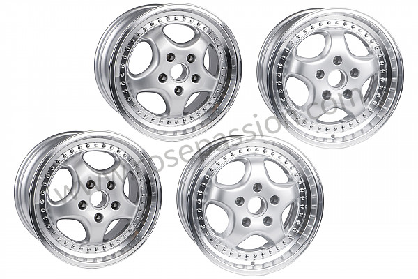 P1041618 - 3-PIECE RIMS KIT 8 X 18 AND 50 FRONT / 10 X 18 AND 47 for Porsche 996 Turbo / 996T / 911 Turbo / GT2 • 2004 • 996 turbo • Cabrio • Manual gearbox, 6 speed