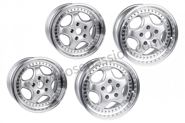 P1041620 - RIM KIT IN 3 PARTS 8 X 18 ET 50 FRONT / 10 X 18 ET 61 for Porsche 996 / 911 Carrera • 2005 • 996 carrera 2 • Coupe • Manual gearbox, 6 speed