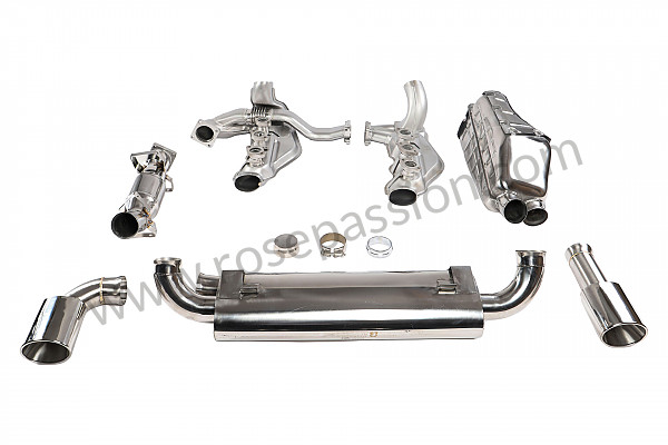 P1041636 - COMPLETE STAINLESS STEEL EXHAUST KIT WITH SPORTS SILENCER AND DOUBLE OUTLET for Porsche 964 / 911 Carrera 2/4 • 1992 • 964 carrera 2 • Targa • Automatic gearbox