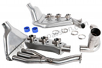 P1055231 - KIT ECHAPPEMENT SUPER SPORT 911 84-89 INOX SORTIES LOOK GT3 COMPLET CONTIENT (2 ECHANGEURS INOX SSI + 1 SILENCIEUX INOX + TUBE CHAUFFAGE TYPE ORIGINE + 2 SANGLES INOX + MANCHON DE CHAUFFAGE + DURITES HUILE) pour Porsche 