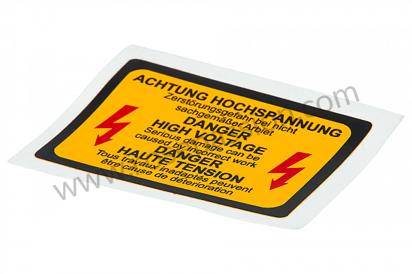 P1056610 - ACHTUNG DECAL FOR IGNITION 6-PIN CDI BOX. 911 1978-1983 930 1978-1991 for Porsche 911 Turbo / 911T / GT2 / 965 • 1989 • 3.3 turbo • Targa • Manual gearbox, 5 speed