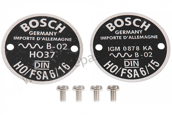 P1060912 - BOSCH HORN DATA PLATE SET HO/FSA 6/15 AND HO/FSA 6/16 356 1952 - 1964 for Porsche 356B T6 • 1961 • 1600 (616 / 1 t6) • Roadster b t6 • Manual gearbox, 4 speed
