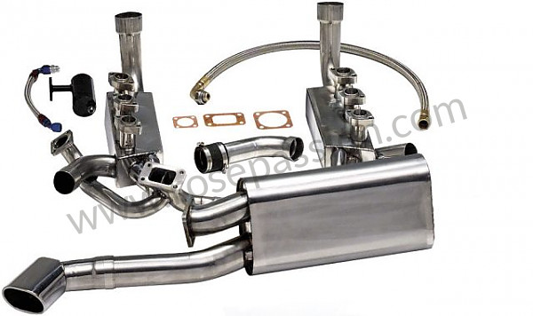 P106569 - Complete special sports stainless steel exhaust kit 1 oval outlet for Porsche 911 Turbo / 911T / GT2 / 965 • 1988 • 3.3 turbo • Targa • Manual gearbox, 4 speed