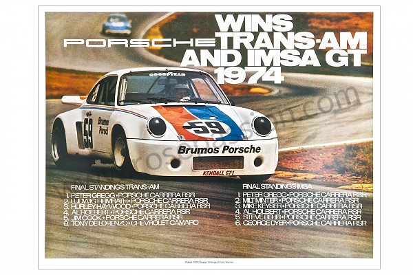 P106584 - Poster trans AM et imsa GT 1974 pour Porsche 