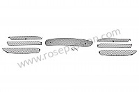 P1081973 - KIT COMPLET GRILLES DE PARE CHOC AVANT + JUPE ARRIERE + ENTREES AIR LATERALES ARRIERES  pour Porsche 