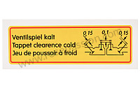 Autocollant de jeu de soupapes pour 356a 1958-1959. d&eacute;gagement mal orthographie, transfert a l'eau (P1092333) pour Porsche 356A &bull; 1959 &bull; 1600 S (616 / 2 T2) &bull; Convertible D'a T2 &bull; Boite Manuelle 4 Vitesses