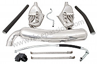 P111881 - Complete ssi super sports stainless steel exhaust kit 911 84-89, 1 84 mm outlet, contains 2 stainless steel heat exchangers ssi + 1 stainless steel silencer + 2 oil hoses + 2 stainless steel straps +  2 hoses + 1 y for heating system modification for Porsche 911 G • 1984 • 3.2 • Targa • Manual gearbox, 5 speed