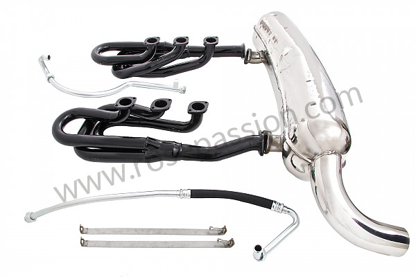 P111885 - 42 mm super sports exhaust kit, steel spaghetti version + stainless steel silencer 1 x 70 mm outlet contains 2 steel spaghettis + 1 stainless steel silencer + 2 oil hoses + 2 stainless steel straps for Porsche 911 G • 1978 • 3.0sc • Targa • Manual gearbox, 5 speed