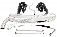 P111885 - 42 mm super sports exhaust kit, steel spaghetti version + stainless steel silencer 1 x 70 mm outlet contains 2 steel spaghettis + 1 stainless steel silencer + 2 oil hoses + 2 stainless steel straps for Porsche 911 G • 1979 • 3.0sc • Coupe • Automatic gearbox