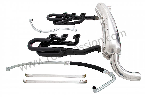 P111886 - 42 mm super sports exhaust kit, steel spaghetti version + stainless steel silencer 2 x 70 mm outlets contains 2 steel spaghettis + 1 stainless steel silencer + 2 oil hoses + 2 stainless steel straps for Porsche 911 G • 1975 • 2.7s • Targa • Manual gearbox, 5 speed