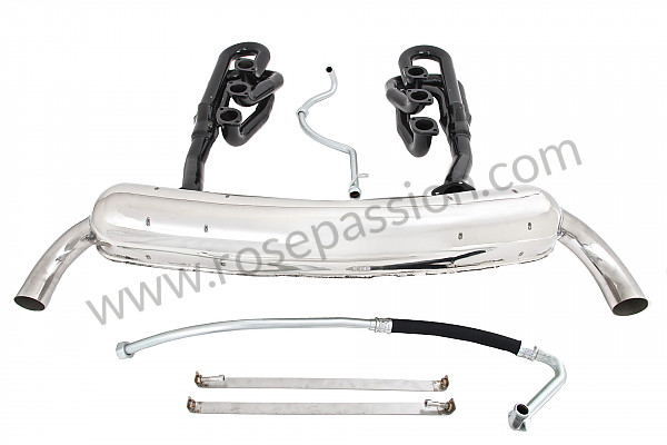 P111886 - 42 mm super sports exhaust kit, steel spaghetti version + stainless steel silencer 2 x 70 mm outlets contains 2 steel spaghettis + 1 stainless steel silencer + 2 oil hoses + 2 stainless steel straps for Porsche 911 G • 1977 • 3.0 carrera • Targa • Manual gearbox, 4 speed