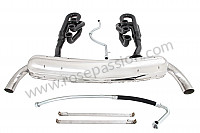 P111886 - 42 mm super sports exhaust kit, steel spaghetti version + stainless steel silencer 2 x 70 mm outlets contains 2 steel spaghettis + 1 stainless steel silencer + 2 oil hoses + 2 stainless steel straps for Porsche 911 G • 1977 • 2.7 • Coupe • Manual gearbox, 5 speed