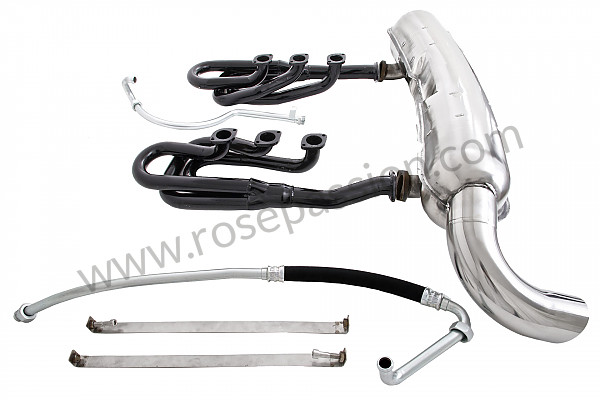 P111887 - 42 mm super sports exhaust kit, steel spaghetti version + stainless steel silencer 1 x 84 mm outlet contains 2 steel spaghettis + 1 stainless steel silencer + 2 oil hoses + 2 stainless steel straps for Porsche 911 G • 1976 • 3.0 carrera • Coupe • Manual gearbox, 4 speed