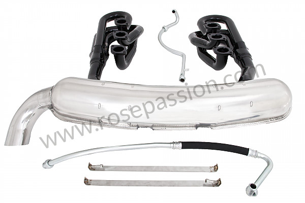P111887 - 42 mm super sports exhaust kit, steel spaghetti version + stainless steel silencer 1 x 84 mm outlet contains 2 steel spaghettis + 1 stainless steel silencer + 2 oil hoses + 2 stainless steel straps for Porsche 911 G • 1987 • 3.2 g50 • Coupe • Manual gearbox, 5 speed