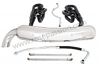 P111887 - 42 mm super sports exhaust kit, steel spaghetti version + stainless steel silencer 1 x 84 mm outlet contains 2 steel spaghettis + 1 stainless steel silencer + 2 oil hoses + 2 stainless steel straps for Porsche 911 G • 1988 • 3.2 g50 • Targa • Manual gearbox, 5 speed