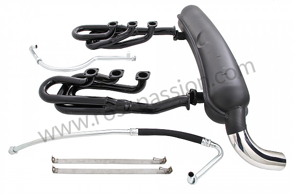 P111889 - 42 mm super sports exhaust kit, steel spaghetti version + steel racing silencer  1 outlet contains 2 steel spaghettis + 1 steel silencer + 2 oil hoses + 2 stainless steel straps for Porsche 911 G • 1983 • 3.0sc • Targa • Manual gearbox, 5 speed