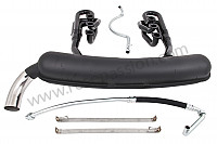 P111889 - 42 mm super sports exhaust kit, steel spaghetti version + steel racing silencer  1 outlet contains 2 steel spaghettis + 1 steel silencer + 2 oil hoses + 2 stainless steel straps for Porsche 911 G • 1975 • 2.7s • Targa • Automatic gearbox