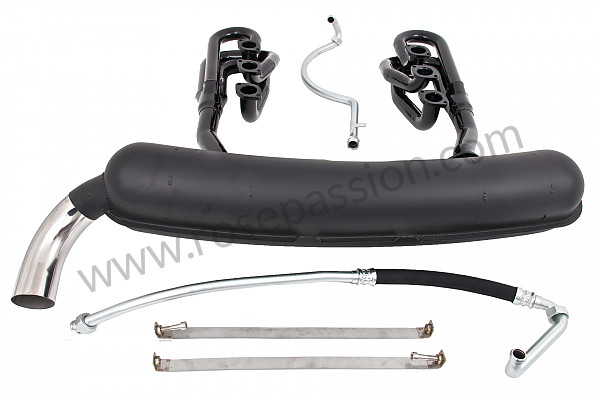 P111889 - 42 mm super sports exhaust kit, steel spaghetti version + steel racing silencer  1 outlet contains 2 steel spaghettis + 1 steel silencer + 2 oil hoses + 2 stainless steel straps for Porsche 911 G • 1985 • 3.2 • Coupe • Manual gearbox, 5 speed
