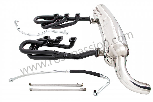 P111890 - 46 mm super sports exhaust kit, steel spaghetti version + stainless steel silencer 1 x 70 mm outlet contains 2 steel spaghettis + 1 stainless steel silencer + 2 oil hoses + 2 stainless steel straps for Porsche 911 G • 1978 • 3.0sc • Coupe • Automatic gearbox