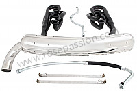 P111890 - 46 mm super sports exhaust kit, steel spaghetti version + stainless steel silencer 1 x 70 mm outlet contains 2 steel spaghettis + 1 stainless steel silencer + 2 oil hoses + 2 stainless steel straps for Porsche 911 G • 1976 • 2.7 • Coupe • Automatic gearbox