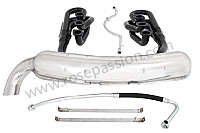 P111892 - 46 mm super sports exhaust kit, steel spaghetti version + stainless steel silencer 1 x 84 mm outlet contains 2 steel spaghettis + 1 stainless steel silencer + 2 oil hoses + 2 stainless steel straps for Porsche 911 G • 1985 • 3.2 • Coupe • Manual gearbox, 5 speed
