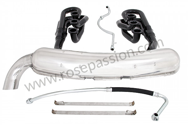 P111892 - 46 mm super sports exhaust kit, steel spaghetti version + stainless steel silencer 1 x 84 mm outlet contains 2 steel spaghettis + 1 stainless steel silencer + 2 oil hoses + 2 stainless steel straps for Porsche 911 G • 1986 • 3.2 • Targa • Manual gearbox, 5 speed