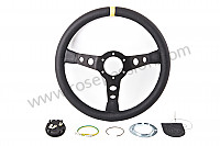 P112042 - Black leather three-spoke steering wheel for Porsche 944 • 1985 • 944 2.5 serie 2 • Coupe • Automatic gearbox