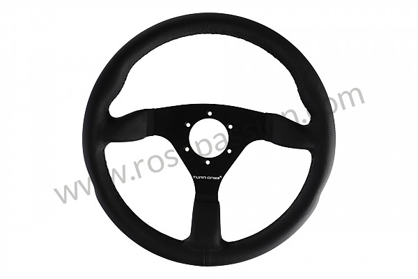 P112044 - Black leather steering wheel with three flat spokes for Porsche 914 • 1971 • 914 / 6 • Automatic gearbox