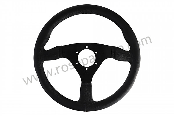 P112044 - Black leather steering wheel with three flat spokes for Porsche 944 • 1986 • 944 2.5 • Coupe • Manual gearbox, 5 speed