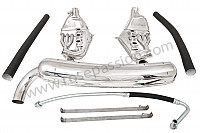 P116275 - Super sports stainless steel exhaust kit 1 x 70 mm outlet contains 2 stainless steel heat exchangers + 1 stainless steel silencer + 2 oil hoses + 2 stainless steel straps +  2 hoses for heating system modification for Porsche 911 G • 1979 • 3.0sc • Coupe • Automatic gearbox