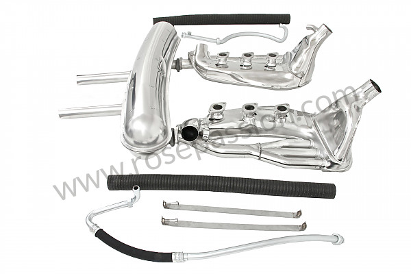 P116277 - Super sports stainless steel exhaust kit 2 central outlets contains 2 stainless steel heat exchangers + 1 stainless steel silencer + 2 oil hoses + 2 stainless steel straps +  2 hoses for heating system modification for Porsche 911 G • 1976 • 3.0 carrera • Coupe • Manual gearbox, 4 speed