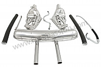 P116277 - Super sports stainless steel exhaust kit 2 central outlets contains 2 stainless steel heat exchangers + 1 stainless steel silencer + 2 oil hoses + 2 stainless steel straps +  2 hoses for heating system modification for Porsche 911 G • 1980 • 3.0sc • Coupe • Manual gearbox, 5 speed