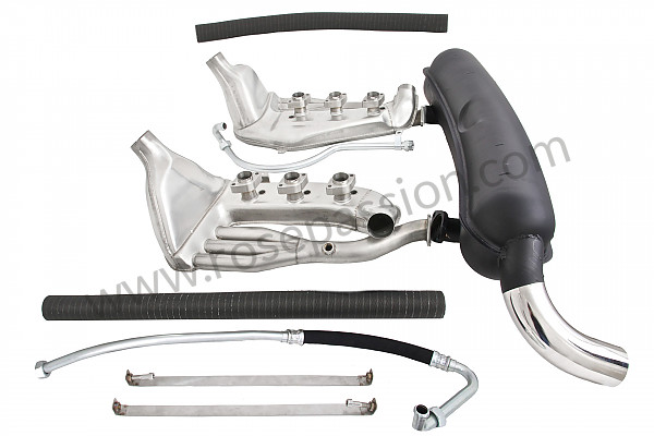 P116278 - Super sports stainless steel exhaust kit + metal racing silencer 1 outlet, contains 2 stainless steel heat exchangers + 1 steel silencer + 2 oil hoses + 2 stainless steel straps +  2 hoses for heating system modification for Porsche 911 G • 1975 • 2.7s • Coupe • Manual gearbox, 5 speed
