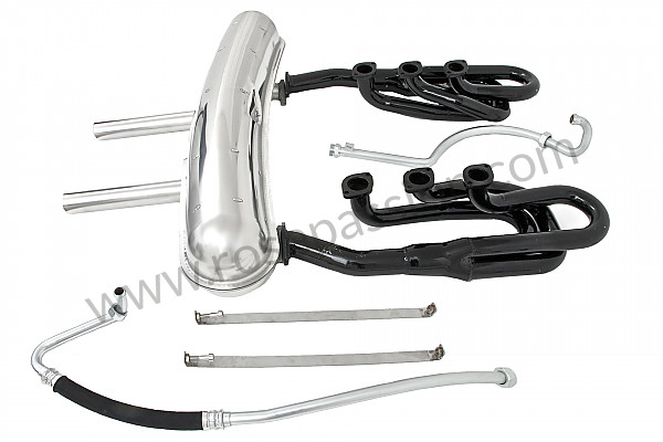 P116281 - 42 mm super sports exhaust kit, steel spaghetti version + stainless steel racing silencer with twin central outlets contains 2 steel spaghettis + 1 stainless steel silencer + 2 oil hoses + 2 stainless steel straps for Porsche 911 G • 1976 • 2.7 • Coupe • Manual gearbox, 5 speed