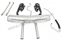 P116281 - 42 mm super sports exhaust kit, steel spaghetti version + stainless steel racing silencer with twin central outlets contains 2 steel spaghettis + 1 stainless steel silencer + 2 oil hoses + 2 stainless steel straps for Porsche 911 G • 1977 • 3.0 carrera • Coupe • Manual gearbox, 4 speed