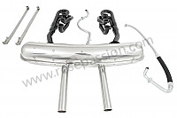P116282 - 46 mm super sports exhaust kit, steel spaghetti version + stainless steel racing silencer with 2 central outlets contains 2 steel spaghettis + 1 stainless steel silencer + 2 oil hoses + 2 stainless steel straps for Porsche 911 G • 1975 • 2.7 • Targa • Manual gearbox, 4 speed